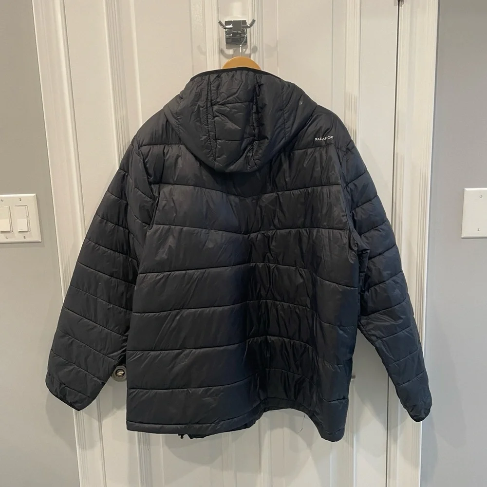 Paradox Mens Puffy Long Outerwear Winter Jacket with Hood Black 1X - Picture 5 of 10